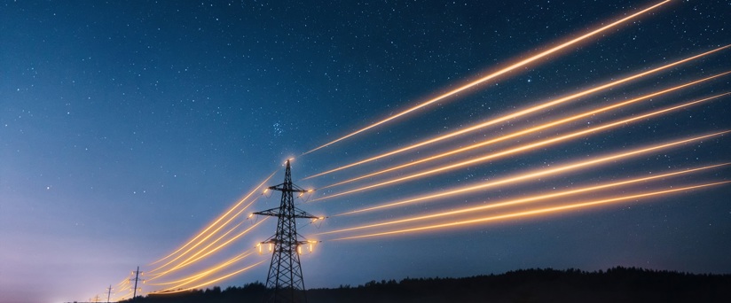 Banner 1920X800 Elektrisiteitsmasten In De Nacht Verlicht Istock